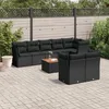 Image de Vidaxl Salon De Jardin 9 Pcs Avec Coussins Noir RÃ©sine TressÃ©e