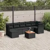 Image de Vidaxl Salon De Jardin 8 Pcs Avec Coussins Noir RÃ©sine TressÃ©e