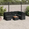 Image de Vidaxl Salon De Jardin 8 Pcs Avec Coussins Noir RÃ©sine TressÃ©e