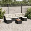 Image de Vidaxl Salon De Jardin 8 Pcs Avec Coussins Noir RÃ©sine TressÃ©e