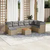 Image de Vidaxl Salon De Jardin Avec Coussins 9pcs MÃ©lange Beige RÃ©sine TressÃ©e