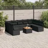 Image de Vidaxl Salon De Jardin 10 Pcs Avec Coussins Noir RÃ©sine TressÃ©e