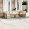 Image de Vidaxl Salon De Jardin 11 Pcs Avec Coussins Beige RÃ©sine TressÃ©e