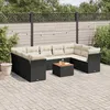 Image de Vidaxl Salon De Jardin 10 Pcs Avec Coussins Noir RÃ©sine TressÃ©e