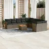 Image de Vidaxl Salon De Jardin 11 Pcs Avec Coussins Gris RÃ©sine TressÃ©e