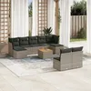 Image de Vidaxl Salon De Jardin Avec Coussins 10 Pcs Gris RÃ©sine TressÃ©e