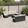 Image de Vidaxl Salon De Jardin 11 Pcs Avec Coussins Noir RÃ©sine TressÃ©e