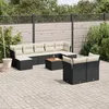 Image de Vidaxl Salon De Jardin 10 Pcs Avec Coussins Noir RÃ©sine TressÃ©e