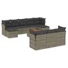 Image de Vidaxl Salon De Jardin 11 Pcs Avec Coussins Gris RÃ©sine TressÃ©e