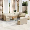 Image de Vidaxl Salon De Jardin Avec Coussins 13 Pcs Beige RÃ©sine TressÃ©e