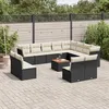Image de Vidaxl Salon De Jardin Avec Coussins 13 Pcs Noir RÃ©sine TressÃ©e