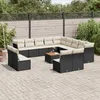 Image de Vidaxl Salon De Jardin Avec Coussins 14 Pcs Noir RÃ©sine TressÃ©e