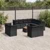 Image de Vidaxl Salon De Jardin 12 Pcs Avec Coussins Noir RÃ©sine TressÃ©e