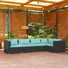 Image de Vidaxl Salon De Jardin 12 Pcs Avec Coussins Noir RÃ©sine TressÃ©e