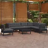 Image de Vidaxl Salon De Jardin Avec Coussins 12 Pcs Gris RÃ©sine TressÃ©e