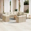 Image de Vidaxl Salon De Jardin Avec Coussins 13 Pcs Beige RÃ©sine TressÃ©e