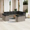 Image de Vidaxl Salon De Jardin Avec Coussins 13 Pcs Gris RÃ©sine TressÃ©e