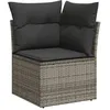 Image de Vidaxl Salon De Jardin Avec Coussins 12 Pcs Gris RÃ©sine TressÃ©e