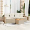 Image de Vidaxl Salon De Jardin Avec Coussins 5 Pcs Beige RÃ©sine TressÃ©e