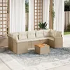 Image de Vidaxl Salon De Jardin Avec Coussins 8 Pcs Beige RÃ©sine TressÃ©e