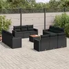 Image de Vidaxl Salon De Jardin Avec Coussins 13 Pcs Noir RÃ©sine TressÃ©e