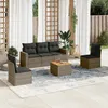 Image de Vidaxl Salon De Jardin 6 Pcs Avec Coussins Gris RÃ©sine TressÃ©e
