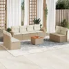 Image de Vidaxl Salon De Jardin Avec Coussins 9 Pcs Beige RÃ©sine TressÃ©e