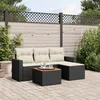 Image de Vidaxl Salon De Jardin 5 Pcs Avec Coussins Noir RÃ©sine TressÃ©e