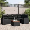 Image de Vidaxl Salon De Jardin 6 Pcs Avec Coussins Noir RÃ©sine TressÃ©e