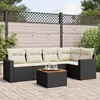 Image de Vidaxl Salon De Jardin 6 Pcs Avec Coussins Noir RÃ©sine TressÃ©e