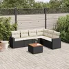Image de Vidaxl Salon De Jardin 7 Pcs Avec Coussins Noir RÃ©sine TressÃ©e