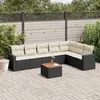 Image de Vidaxl Salon De Jardin 8 Pcs Avec Coussins Noir RÃ©sine TressÃ©e