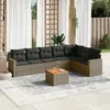 Image de Vidaxl Salon De Jardin 8 Pcs Avec Coussins Gris RÃ©sine TressÃ©e