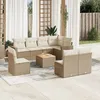 Image de Vidaxl Salon De Jardin Avec Coussins 9 Pcs Beige RÃ©sine TressÃ©e