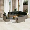 Image de Vidaxl Salon De Jardin Avec Coussins 12 Pcs Gris RÃ©sine TressÃ©e
