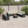 Image de Vidaxl Salon De Jardin 10 Pcs Avec Coussins Noir RÃ©sine TressÃ©e