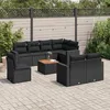Image de Vidaxl Salon De Jardin 9 Pcs Avec Coussins Noir RÃ©sine TressÃ©e