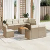 Image de Vidaxl Salon De Jardin Avec Coussins 9 Pcs Beige RÃ©sine TressÃ©e