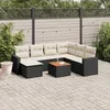 Image de Vidaxl Salon De Jardin 8 Pcs Avec Coussins Noir RÃ©sine TressÃ©e