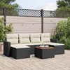 Image de Vidaxl Salon De Jardin 7 Pcs Avec Coussins Noir RÃ©sine TressÃ©e