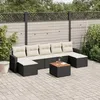 Image de Vidaxl Salon De Jardin 8 Pcs Avec Coussins Noir RÃ©sine TressÃ©e