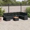 Image de Vidaxl Salon De Jardin 10 Pcs Avec Coussins Noir RÃ©sine TressÃ©e