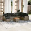 Image de Vidaxl Salon De Jardin 9 Pcs Avec Coussins Gris RÃ©sine TressÃ©e
