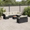 Image de Vidaxl Salon De Jardin 10 Pcs Avec Coussins Noir RÃ©sine TressÃ©e