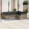 Image de Vidaxl Salon De Jardin Avec Coussins 10 Pcs Gris RÃ©sine TressÃ©e
