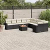 Image de Vidaxl Salon De Jardin 11 Pcs Avec Coussins Noir RÃ©sine TressÃ©e