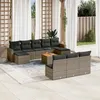Image de Vidaxl Salon De Jardin 11 Pcs Avec Coussins Gris RÃ©sine TressÃ©e
