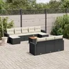 Image de Vidaxl Salon De Jardin 11 Pcs Avec Coussins Noir RÃ©sine TressÃ©e