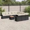 Image de Vidaxl Salon De Jardin 12 Pcs Avec Coussins Noir RÃ©sine TressÃ©e