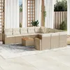 Image de Vidaxl Salon De Jardin Avec Coussins 12 Pcs Beige RÃ©sine TressÃ©e